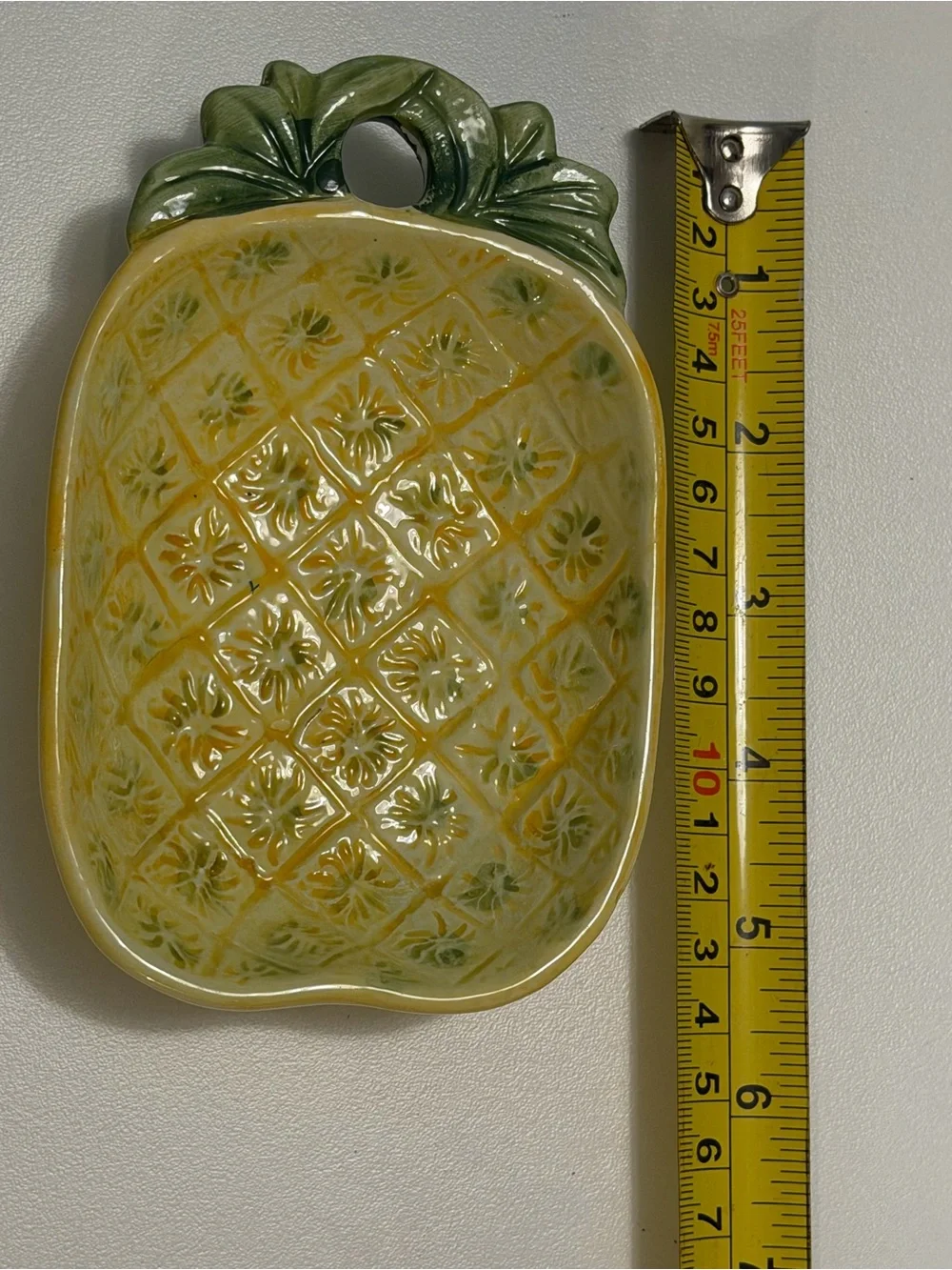 Vtg Mid-Century Ceramic Pineapple Wall Pocket & Spoon Rest Retro Tropical Decor